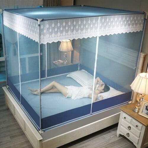 Zipper Mosquito Net Yurt Bed Princess Bracket Adult Mosquito Net Luxury Durable Fashion Klamboe Tent Room Decoration EB50WZ