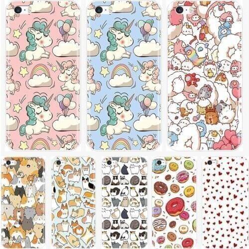 Soft TPU Phone Case For iPhone 4S 5 5S 5C SE Case Silicone Cute Unicorn Back Cover For iPhone 4 5 S Case