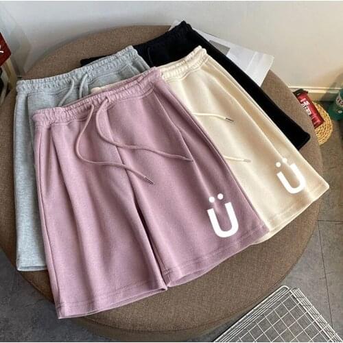 HYNOATH 5XL Harajuku Solid Color High Waist Sports Shorts Female Casual Loose Sweatpants Summer Women Clothing Cycling Shorts