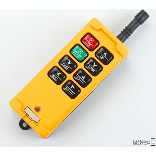 Industrial remote control, 8 button, yellow 12V, 24V, 48V, 110V, 220V