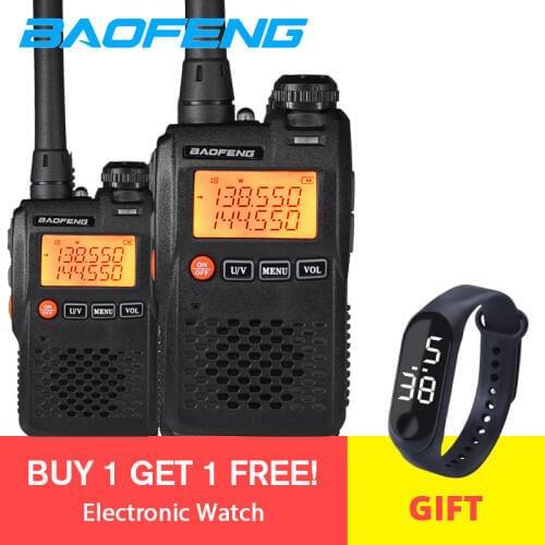 2pcs Baofeng Walkie Talkie UV-3R 136-174/ 400-470MHz Portable CB Ham Radio UV 3R Plus Dual Band Ham Radio Motorcycle Intercom