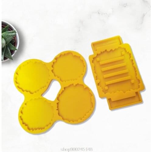 DIY Crafts Decorations Making Tools Cup Mat+Holder Silicone Mould Kit Coaster+Stand Epoxy Resin Mold Set O28 20 Dropshipping