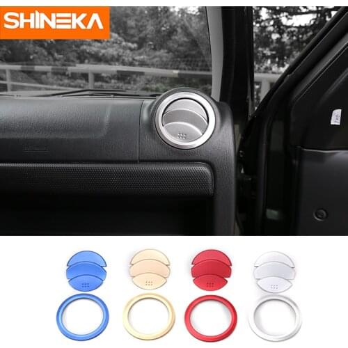 SHINEKA Newest Aluminum Decoration Cover Trim Air Conditioning AC Vent Outlet Ring Sticker for Suzuki Jimny Car Accessories