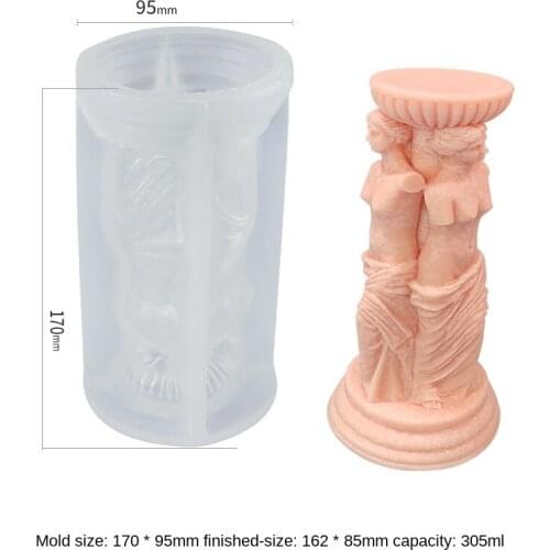 Roman Column Candle Silicone Mold DIY Venus Scented Human Body Mold Candle Making Jars Art Sculpture Model Wax Mold Crafts Gifts