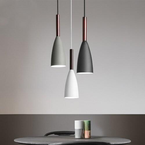 Nordic minimalist iron pendant lamp modern restaurant bar cafe bedroom bedside light