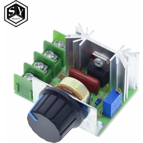 1PCS Great IT AC 220V 2000W SCR Voltage Regulator Dimming Dimmers Speed Controller Thermostat