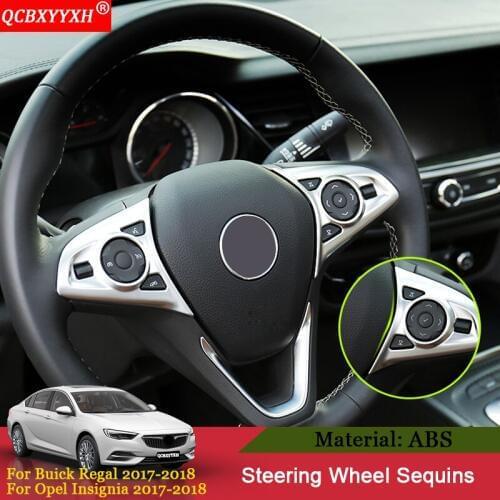 QCBXYYXH Car Styling ABS Auto Internal Decoration Sticker Steering Wheel Sequin Stickers For Buick Regal Opel Insignia 2017 2018