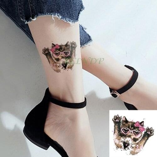 Waterproof Temporary Tattoo Sticker on hand foot Lovely Cat fake tatto stickers Cool flash tatoo body art for men girl women