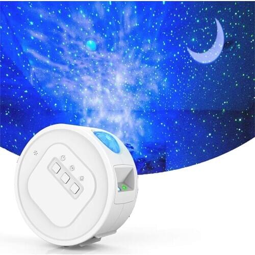 Rechargable Star Skylight Projector Night Light Projection Ocean Waving Lights Galaxy Lighting Lamp for Kids Room US EU Plug