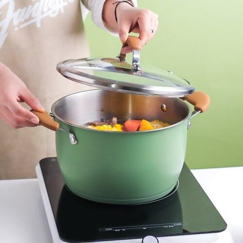 1pcs Stainless Steel Pot Milk Sauce Soup Pot Stockpot with Lid Non Stick Picnic Multifuntional Cookware