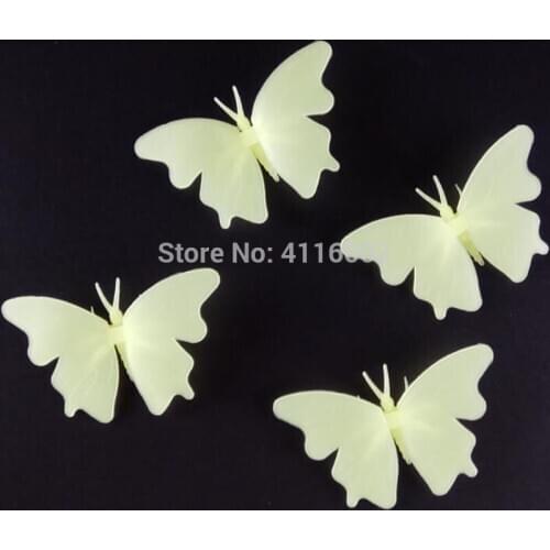 100Sets 4PCS/Set Luminous Butterfly Sticker Glow In The Dark Wall Stickers Baby Nursery Children Bedroom Decoration
