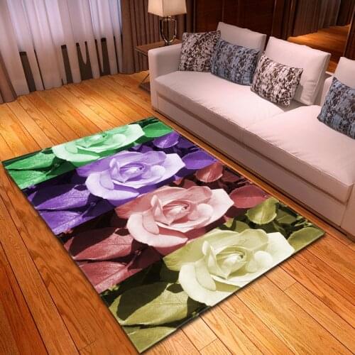 3D Rose Flower Pattern Living Room Carpets Child Play Large Area Rugs Kids Room Home Carpet Big Hallway Mat/Rug Floor Decoration