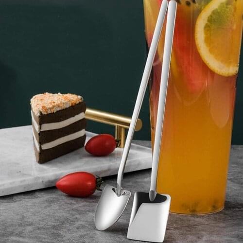 Iced Tea Spoons Stainless Steel Long Handle Coffee Spoon Ice Cream Spoon Stirring Spoon Drinking Tools 4 Pcs