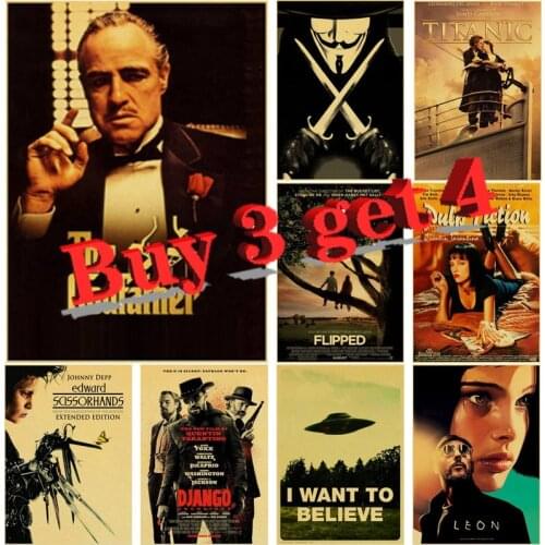 A4 A3 Classic movie Godfather Killing BillTitanic Painting Poster