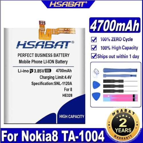HSABAT HE328 4400mAh Battery for Nokia 8 Nokia8 TA-1004 N8 H 328 Batteries