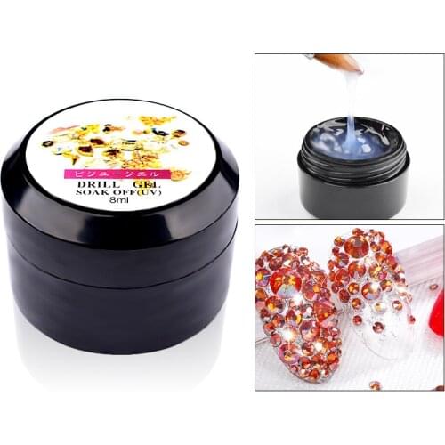 Artlalic 8ML Nail Art Rhinestones Glue Gel Use for Nail Tips Decoration Pearl Gem Glitter Jewelry Garment Stick Tool