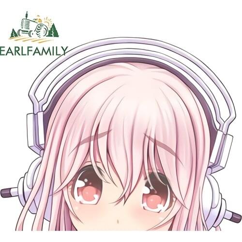 EARLFAMILY Car Sticker for Super Sonico Warning Slap Stickers Anime Vinyl JDM Rear Windshield Bumper Decal Car Accessories