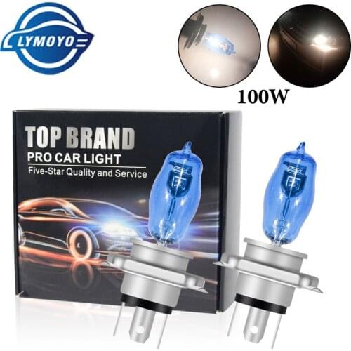 2PC Car Light H4 H7H1 H3 H8 H9 H11 9005 HB3 9006 HB4 Auto halogen lamp bulb 6000K Super White Fog Light 100W 12V Headlight Lamp