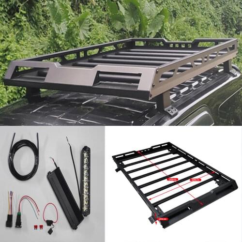 Alloy Roof Luggage Rack Basket Metal Carrier Box Kit For Suzuki Jimny 1998-2017 Old style JB33 JB43 Roof rack LED spotlight