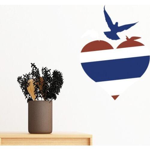 Kingdom of Thailand Thai Customs Culture I Love Thailand Heart Seagull Wall Sticker Art Decal Mural DIY Wallpaper for Room Decal