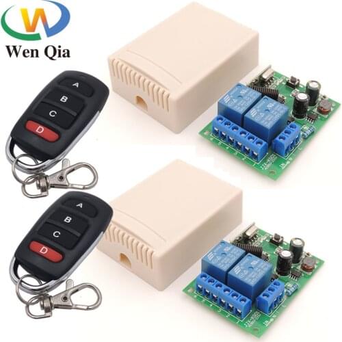 433MHz Wireless Universal Remote Control AC 100V 220V 10Amp 2200W 2CH rf Relay Receiver and Transmitter for light/ Motor switch