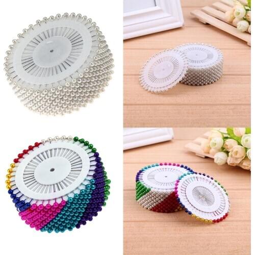 480 Pcs Imitation Pearl Head Sewing Pins Stitching Needles Colorful Round Corsages Pins Wedding Bouquet Pins Sewing Accessories