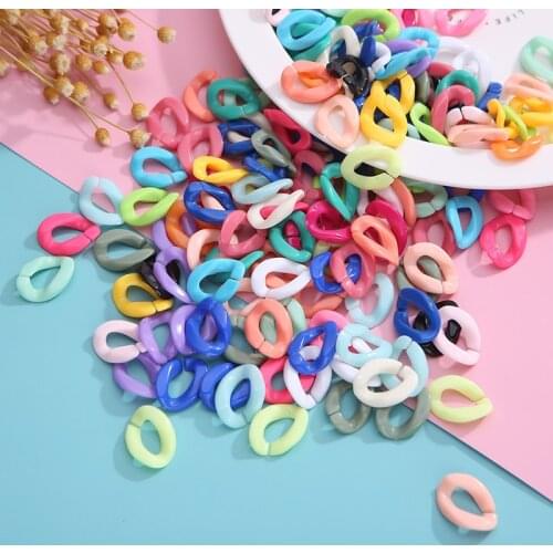 100Pcs 23*17MM Colorful Opening Acrylic Chain For DIY Making Earrings Hair Bag Accessories Glass Mask Chain Jewelry Accessories