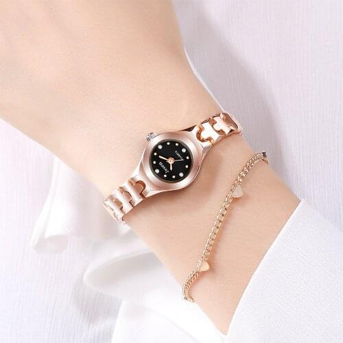 Fashion Women Watches Rose Gold Luxury Stainless Steel Ladies Qualities Small Wristwatches Diamond Female Bracelet Watch Gifts