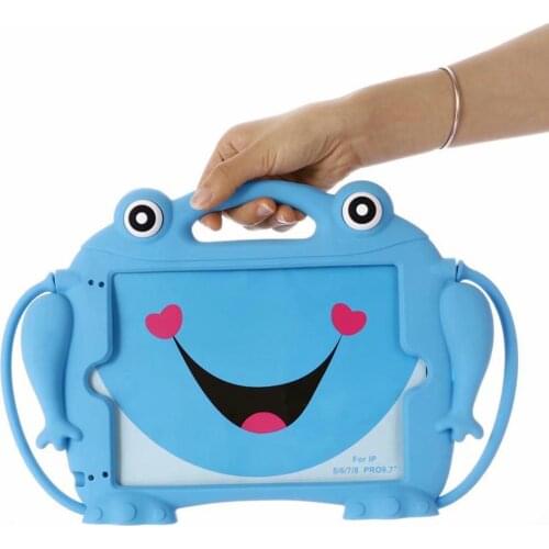 Case For iPad 2018 2017 Air Air2 Pro 9.7 Kid Safe Shockproof Tablet Cover Medical Grade Silicon Cartoon Frog Case For iPad 2018