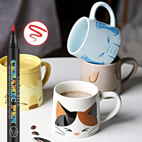 12pcs/set Coloful Ceramic Marker Pen Large Ink Capacity Stationery School Supplies Office Marker Pen Kids By Kevin&sasa Crafts
