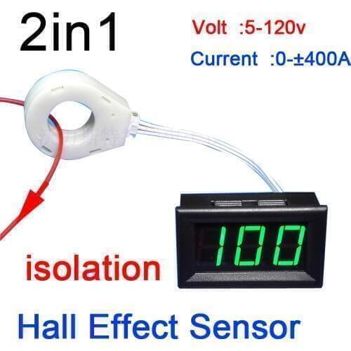 DC 120V 400A 200A 100A 50A Digital Voltmeter AMP METER Charge Discharge Current Hall Sensor f/ 12V 24V CAR Solar battery Monitor