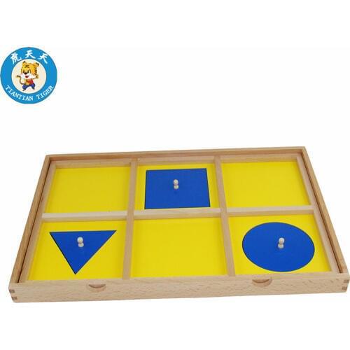 Baby Wooden Toys Montessori Material Education Toys Geometric Demonstration Tray Round Square And Triangle Puzzles