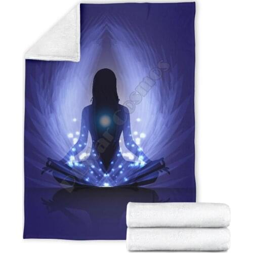 Purple Meditator Fleece blanket Printed Blanket Adults/kids Fleece Blanket Sherpa Blanket 01