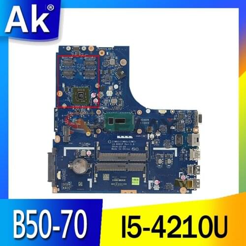 KEFU ZIWB2/ZIWB3/ZIWE1 LA-B091P I5-4210 Fit for Lenovo B50-70 Laptop Motherboard I5-4210U DDR3 USB3.0 Rev:1.0 fully tested