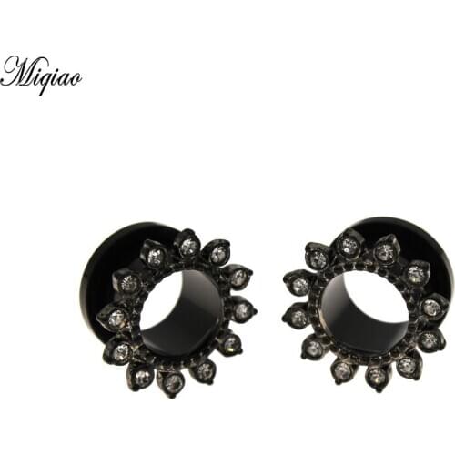 Miqiao 2 Pcs 6mm-16mm Human Body Piercing Expander Plugs Tunnels Stainless Steel Solar System Earrings