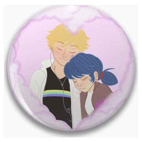 Adrienette In The Clouds Soft Button Pin Brooch Jewelry Metal Cartoon Decor Clothes Lapel Pin Fashion Gift Funny Cute Collar