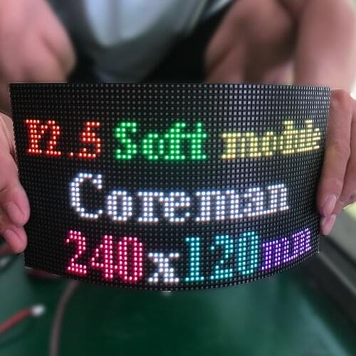 P2.5 Soft Curve Cylinder Led Display Screen Module 240x120mm Indoor Flexible LED Screen P3P1.875