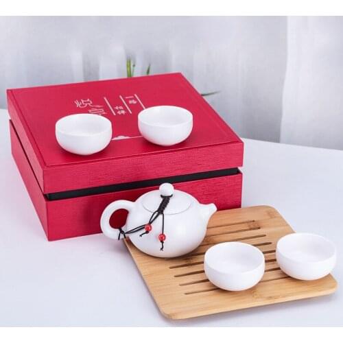 Set of ceramic travel kungfu tea set Simple tea brewing set for outdoor tourism Express cup Tea set suit