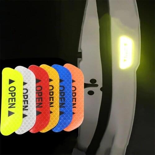 4Pcs Car Door Stickers Universal Safety Warning Mark OPEN High Reflective Tape for Toyota RAV4 Land Cruiser Camry Highlander