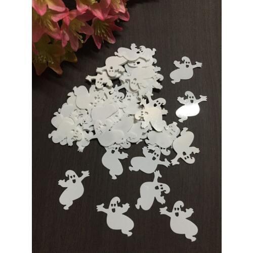 500pcs/lot 20mm White Ghost Halloween Sequins PVC Flat Paillette Crafts For Sewing Easter DIY Accessory Kids DIY