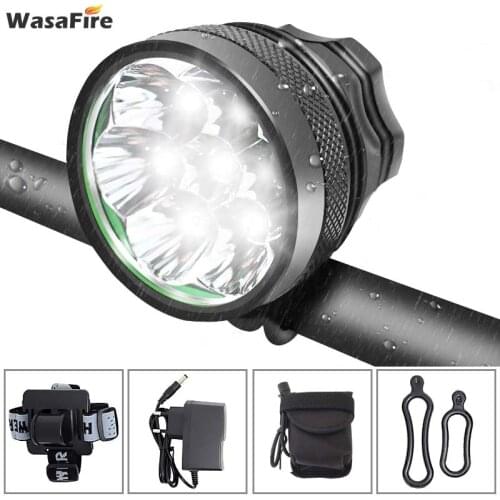 MTB Bike Headlight 10000 Lumen Bicycle Front Light 7*XML T6 LED Cycling Lights Flashlight Waterproof 18650 Battery Head Lamp