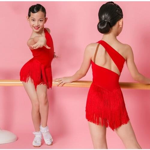 Fringe Latin Dance Dress For Girls Stage Costume Chacha Outfit Tap Dance Wear Kids Ballroom Dance Clothes Tango Dresses JL1457