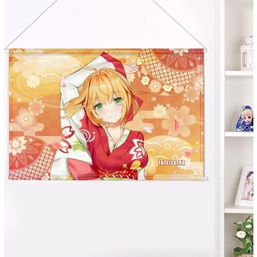 Flat New Japanese Anime Cartoon Fate Extra Peach Skin Velvet Wall Scroll Poster Print Wall Art ainting Cuadros