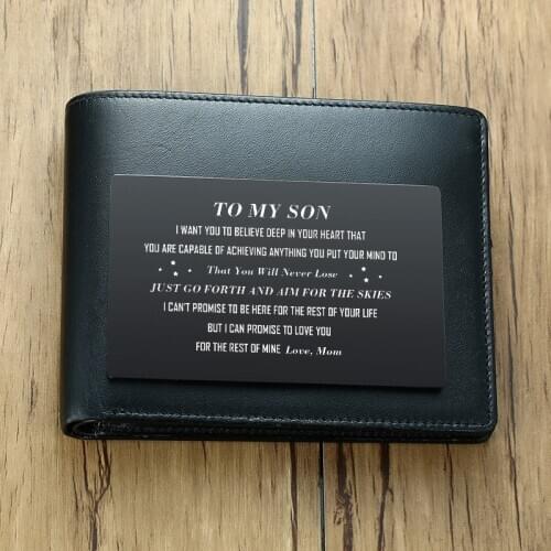 High Polished Stainless Steel Engraved Wallet Inserts Permanent Engraving Logo Anniversary Party Favors Men Gifts