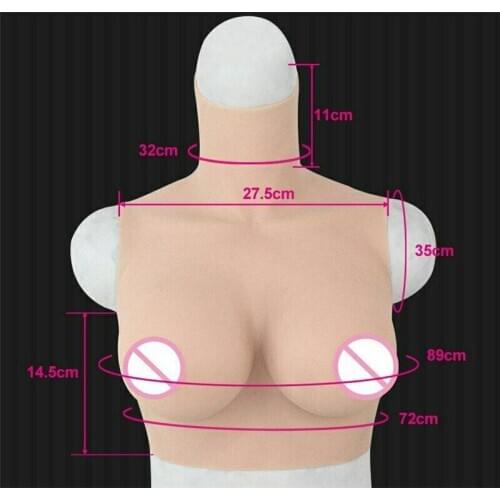 Full Silicone Breast Forms D Cup Boobs Sleeveless Body Shaper for Transgender and Crossdresser and Women with Chest Resection