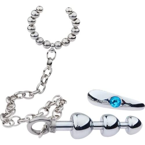 Sex Toys C-ring Penis Ring Anal Plug Anchor Set Mushroom Head Out Pull Ring