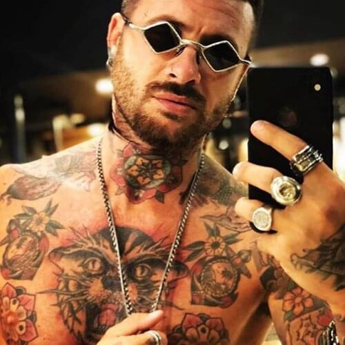 2021 New Fashion Gothic Steampunk Tiny square Sunglasses Women Men Brand Design Small Frame Vintage Sun Glasses UV400