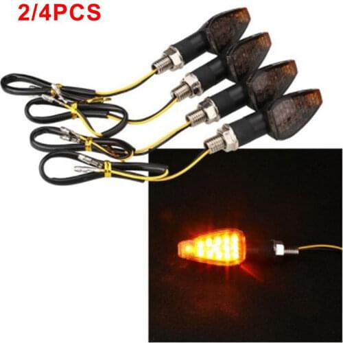 Universal Motorcycle LED Turn Signals Long Short Turn Signal Indicator Lights Blinkers Flashers Amber Color Accessories