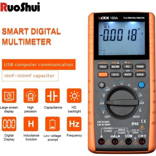 RuoShui 189A multimeter measuring dBm thermocouple (TC) RTD instrument tester True RMS max 55000 Counts 1000V CAT.III multimetro