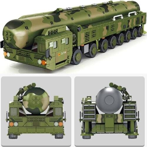 Military Series World War II Chinese Army DF-41 Intercontinental Missile launch vehicle model Building Blocks Bricks Toys Gifts